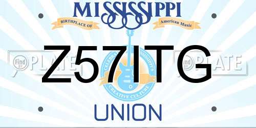 Z57ITG Mississippi License Plate