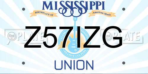 Z57IZG Mississippi License Plate