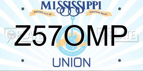 Z57OMP Mississippi License Plate