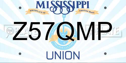 Z57QMP Mississippi License Plate