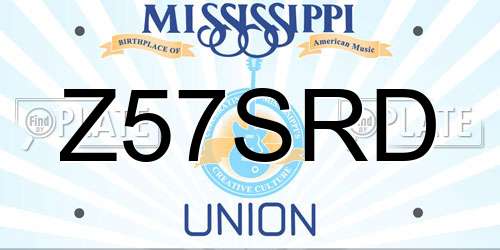 Z57SRD Mississippi License Plate