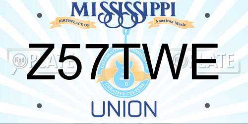 Z57TWE Mississippi License Plate
