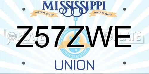 Z57ZWE Mississippi License Plate