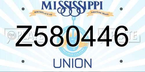 Z580446 Mississippi License Plate