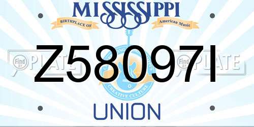 Z58097I Mississippi License Plate