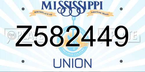 Z582449 Mississippi License Plate