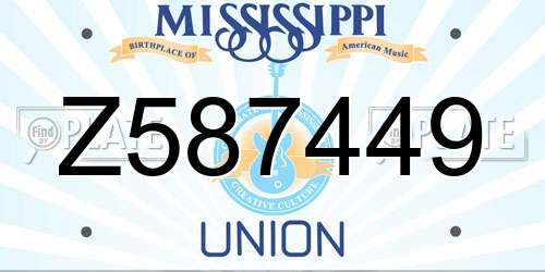 Z587449 Mississippi License Plate