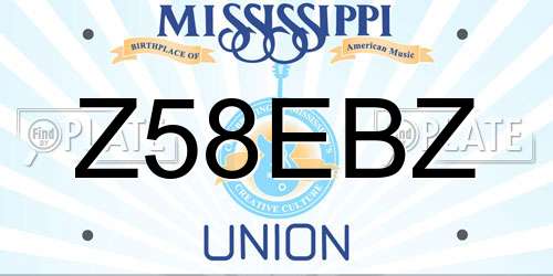 Z58EBZ Mississippi License Plate