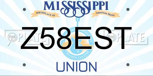 Z58EST Mississippi License Plate