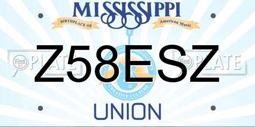 Z58ESZ Mississippi License Plate