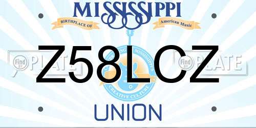 Z58LCZ Mississippi License Plate