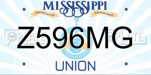 Z596MG Mississippi License Plate