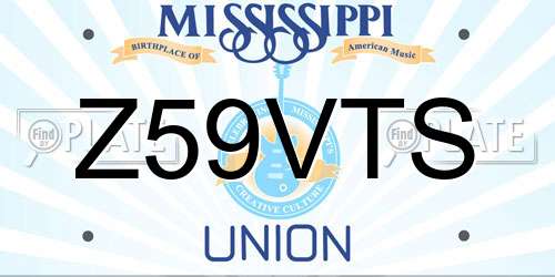 Z59VTS Mississippi License Plate