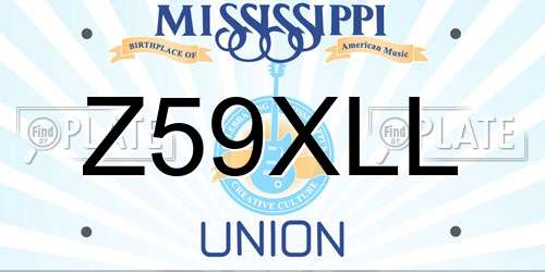 Z59XLL Mississippi License Plate