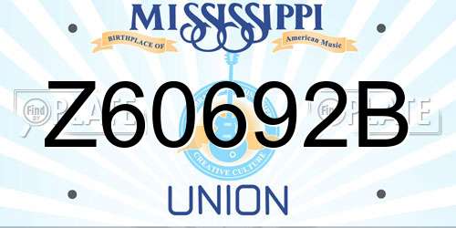 Z60692B Mississippi License Plate