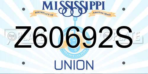 Z60692S Mississippi License Plate