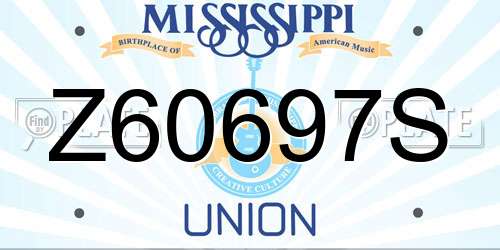 Z60697S Mississippi License Plate