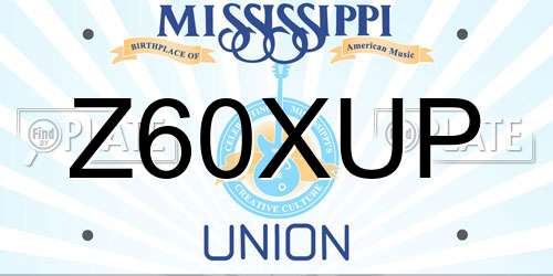 Z60XUP Mississippi License Plate