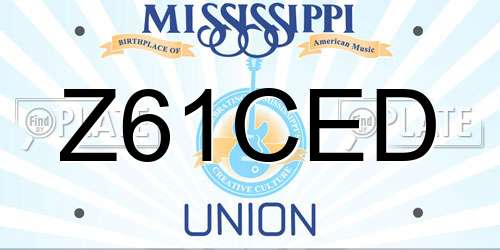 Z61CED Mississippi License Plate