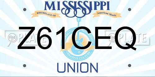Z61CEQ Mississippi License Plate