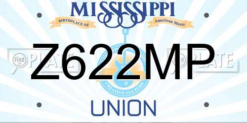 Z622MP Mississippi License Plate