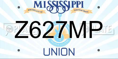 Z627MP Mississippi License Plate
