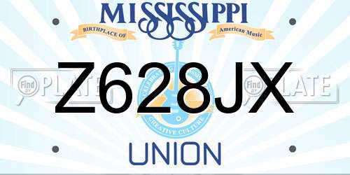Z628JX Mississippi License Plate