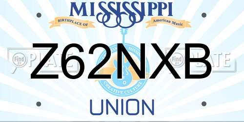 Z62NXB Mississippi License Plate