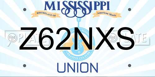 Z62NXS Mississippi License Plate