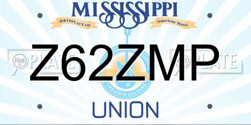 Z62ZMP Mississippi License Plate