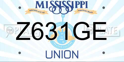 Z631GE Mississippi License Plate