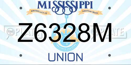 Z6328M Mississippi License Plate