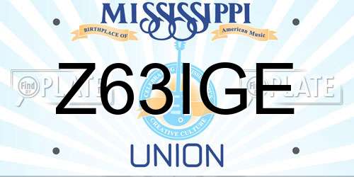 Z63IGE Mississippi License Plate