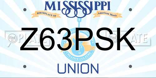 Z63PSK Mississippi License Plate
