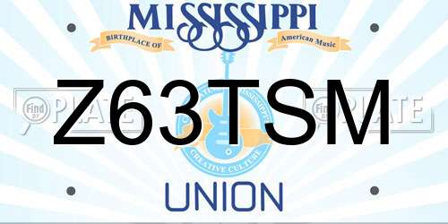 Z63TSM Mississippi License Plate