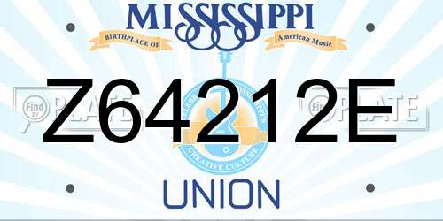 Z64212E Mississippi License Plate