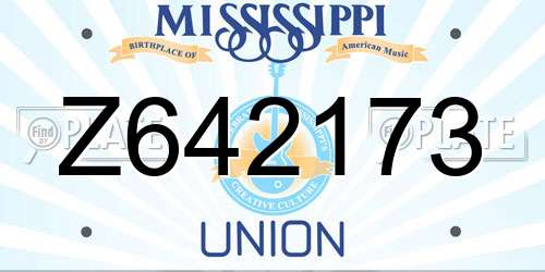 Z642173 Mississippi License Plate