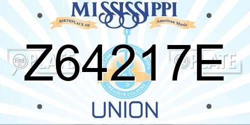 Z64217E Mississippi License Plate