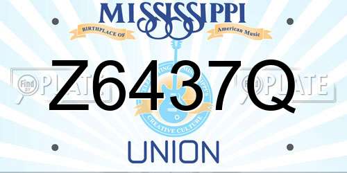 Z6437Q Mississippi License Plate