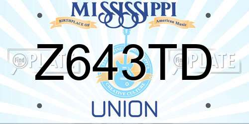 Z643TD Mississippi License Plate