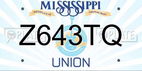 Z643TQ Mississippi License Plate