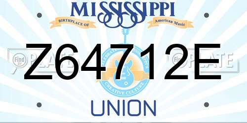 Z64712E Mississippi License Plate