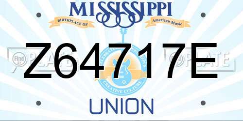 Z64717E Mississippi License Plate