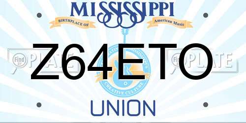 Z64ETO Mississippi License Plate