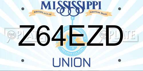 Z64EZD Mississippi License Plate