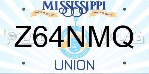 Z64NMQ Mississippi License Plate