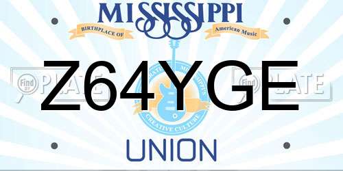 Z64YGE Mississippi License Plate