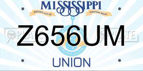 Z656UM Mississippi License Plate