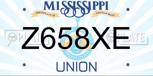 Z658XE Mississippi License Plate