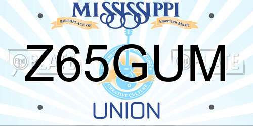 Z65GUM Mississippi License Plate